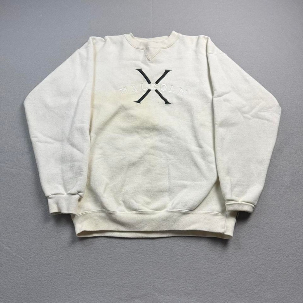 Vintage Malcolm X Crewneck Sweatshirt Santee USA Made 90s Medium